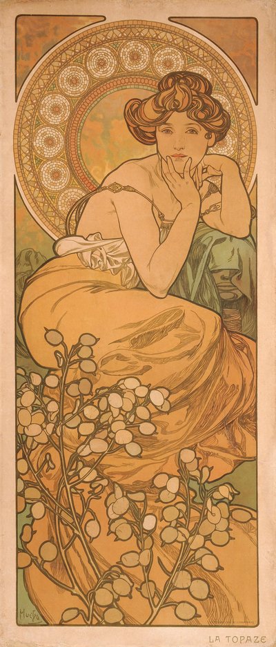 Topas aus der Serie Die Edelsteine von Alphonse Mucha