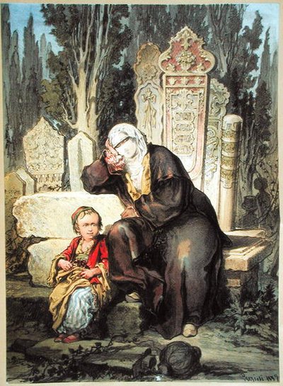Ein Friedhof in Konstantinopel von Amadeo Preziosi