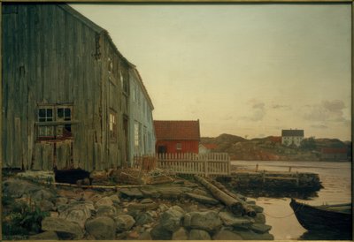 Eine Fischerhütte, Altes Hellesund von Amaldus Nielsen