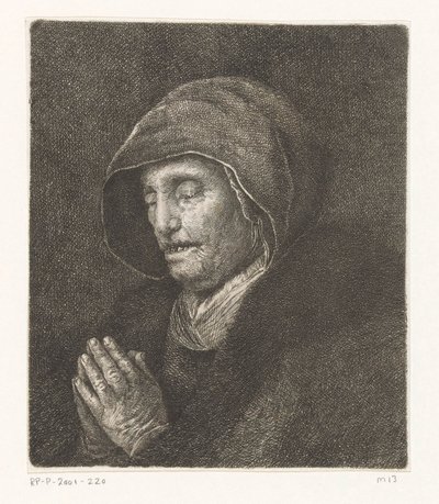 Betende alte Frau (Rembrandts Mutter) von Amalie Baader