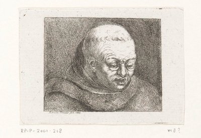 Büste eines Mönchs mit Brille von Amalie Baader