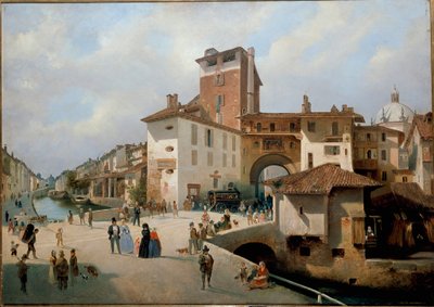 Ansicht des Ticinese Tors, Mailand von Ambrogio Fermini