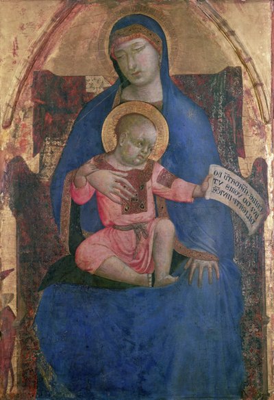 Jungfrau und Kind auf dem Thron, 14. Jahrhundert von Ambrogio Lorenzetti