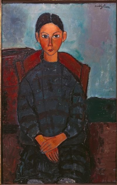 Das kleine Mädchen mit schwarzer Schürze von Amedeo Modigliani