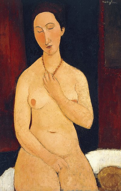 Sitzender Akt mit Halskette von Amedeo Modigliani