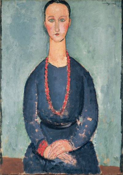 Frau mit roter Halskette, 1918 von Amedeo Modigliani