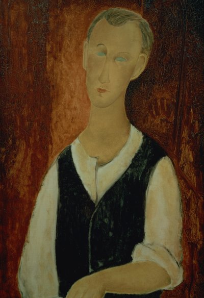 Junger Mann mit schwarzer Weste, 1912 von Amedeo Modigliani