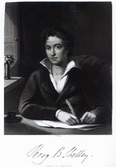 Percy Bysshe Shelley, graviert von William Holl von Amelia Curran