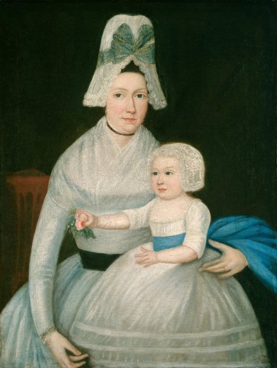 Mutter und Kind in Weiß von American 18th Century