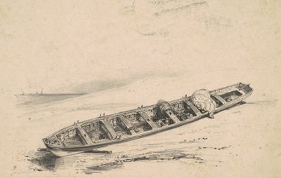 Ein gestrandetes Langboot von American 19th Century