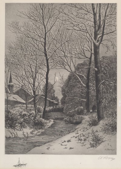 Mondscheinspaziergang im Winter von American 19th Century