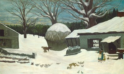 Neuengland-Farm im Winter von American 19th Century