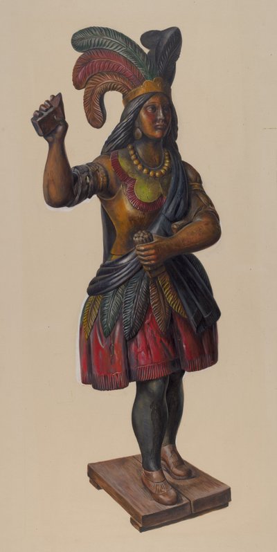Indianerfigur im Zigarrenladen von American 20th Century