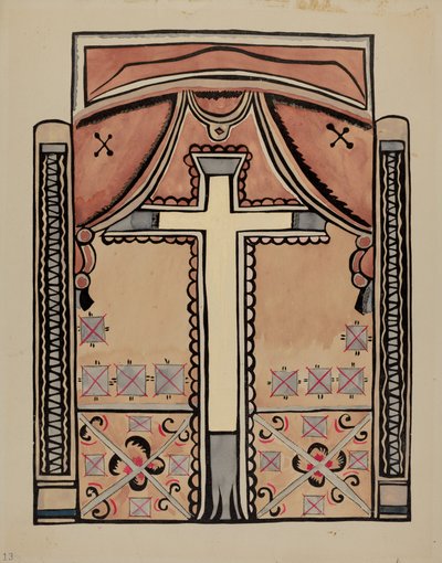 Tafel - Kreuz und Drapierungen von American 20th Century