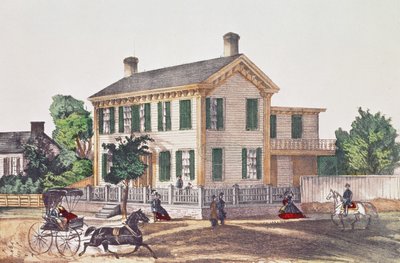 Wohnsitz von Abraham Lincoln (1809-65) von American School