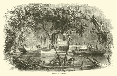 Bayou-Navigation, März 1863 von American School