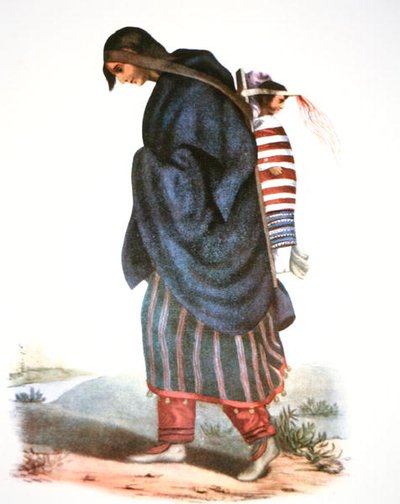 Chippewa-Mutter und Baby, ca. 1821 von American School