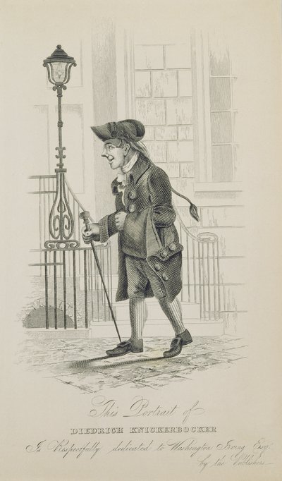 Diedrich Knickerbocker, gewidmet Washington Irving (1783-1859) von American School