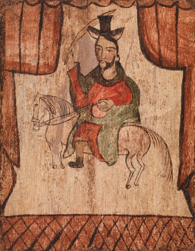 Figur auf einem Pferd reitend von American School