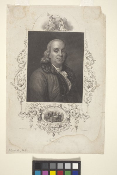 Porträt von Benjamin Franklin von American School