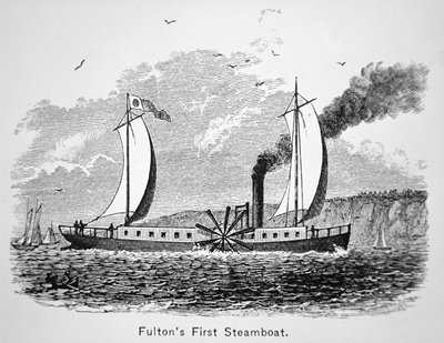 Robert Fultons (1765-1815) erstes Dampfschiff die 
