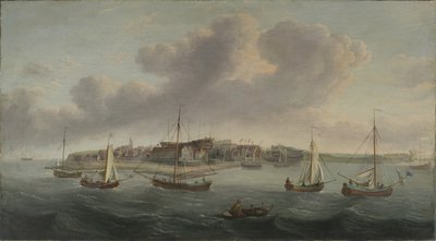 Ansicht eines Seehafens, 1760 von American School