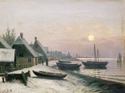 Fischerboote im Wintersonnenlicht von Anders Andersen Lundby