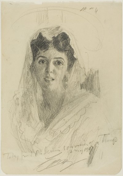 Kopf einer Frau (en Face) von Anders Leonard Zorn