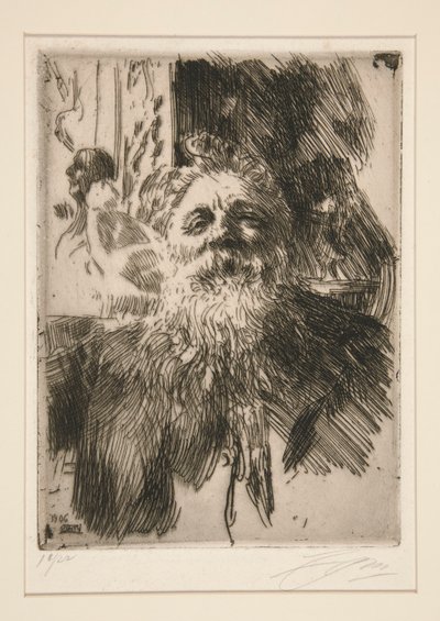 Porträt von A. Rodin von Anders Leonard Zorn