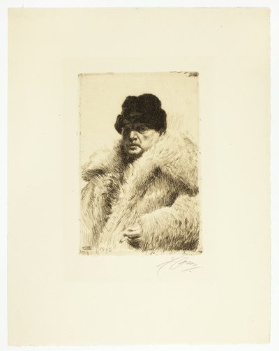 Selbstporträt 1916 von Anders Leonard Zorn