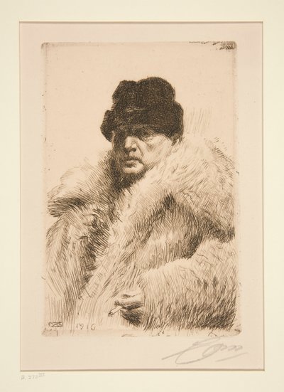 Selbstporträt 1916 von Anders Leonard Zorn