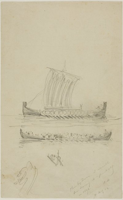 Skizze des Segelschiffs von Kapitän Anderson von Anders Zorn