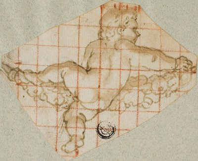 Putto mit Girlande von Andrea Lilio