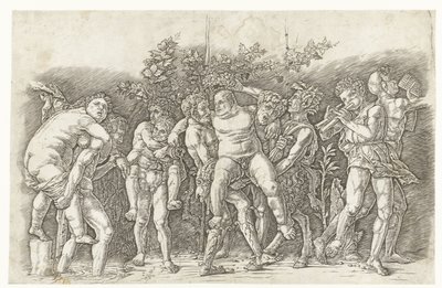 Bacchanal mit Silenus von Andrea Mantegna
