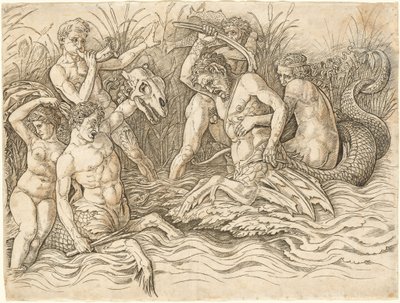 Schlacht der Meeresgötter [rechte Hälfte] von Andrea Mantegna