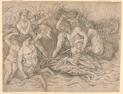 Schlacht der Meeresgötter, rechte Hälfte von Andrea Mantegna