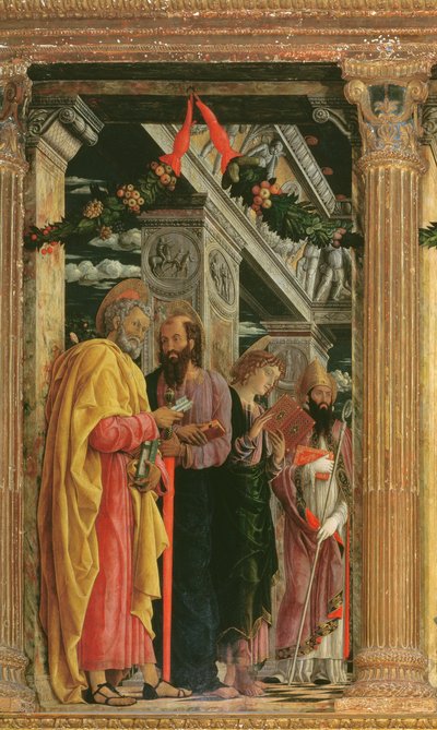 (Detail) San Zeno Altarbild, 1456-60 von Andrea Mantegna