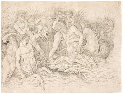 Kampf der Meeresgötter, rechte Hälfte von Andrea Mantegna