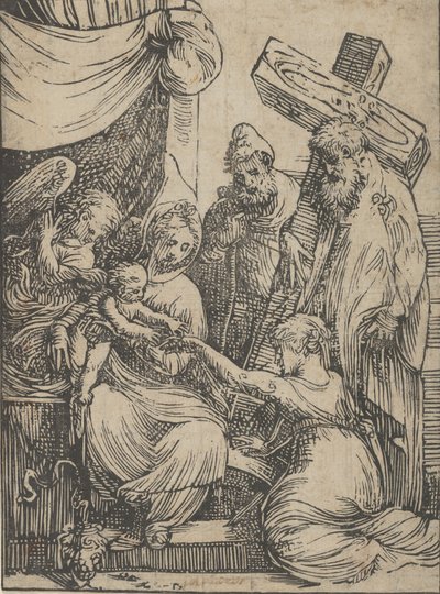 Die Hochzeit der Heiligen Katharina, 1550-60 von Andrea Schiavone