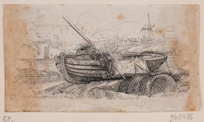 Vignette. Fischerboot an Land gezogen von Andreas Flinch