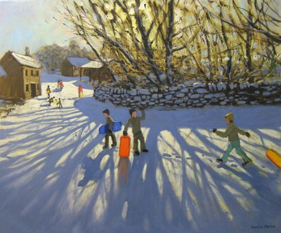 Roter Schlitten, Monyash, Derbyshire von Andrew Macara