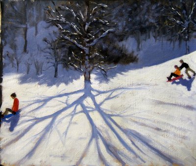 Baum und zwei Rodler von Andrew Macara