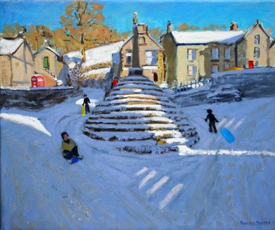 Winter, Bonsall Village von Andrew Macara