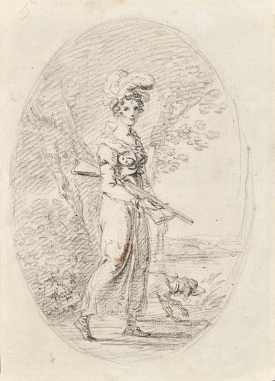 Jägerin mit Hund von Angelica Kauffmann