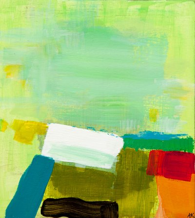 Landschaft: Rot und Limette, 2012 von Angie Kenber
