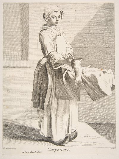 Fischverkäufer, 1738 von Anne Claude Philippe de Caylus