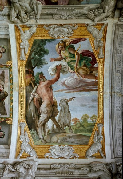Pan und Diana (Fresko) von Annibale Carracci