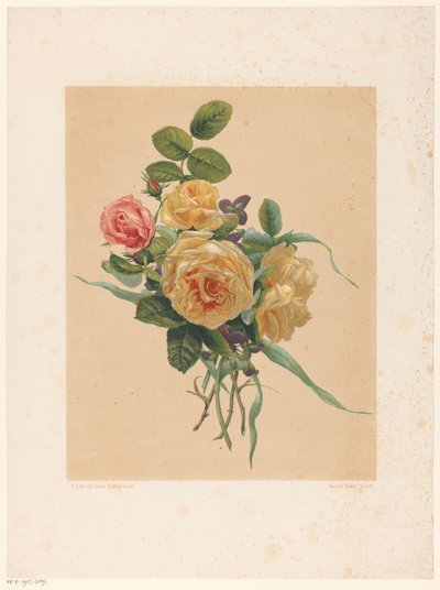 Strauß Rosen und Veilchen von Anonymous