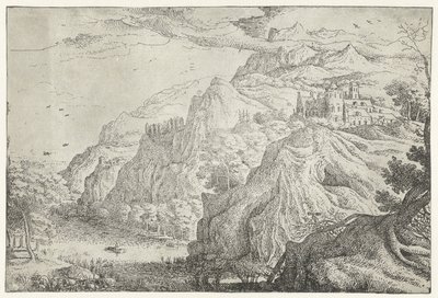 Landschaft mit Schloss und Fluss (Sieben Landschaften) von Anonymous