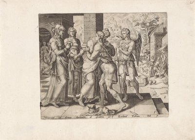 Raguel begrüßt Tobias (Verhaal van Tobias) von Anonymous